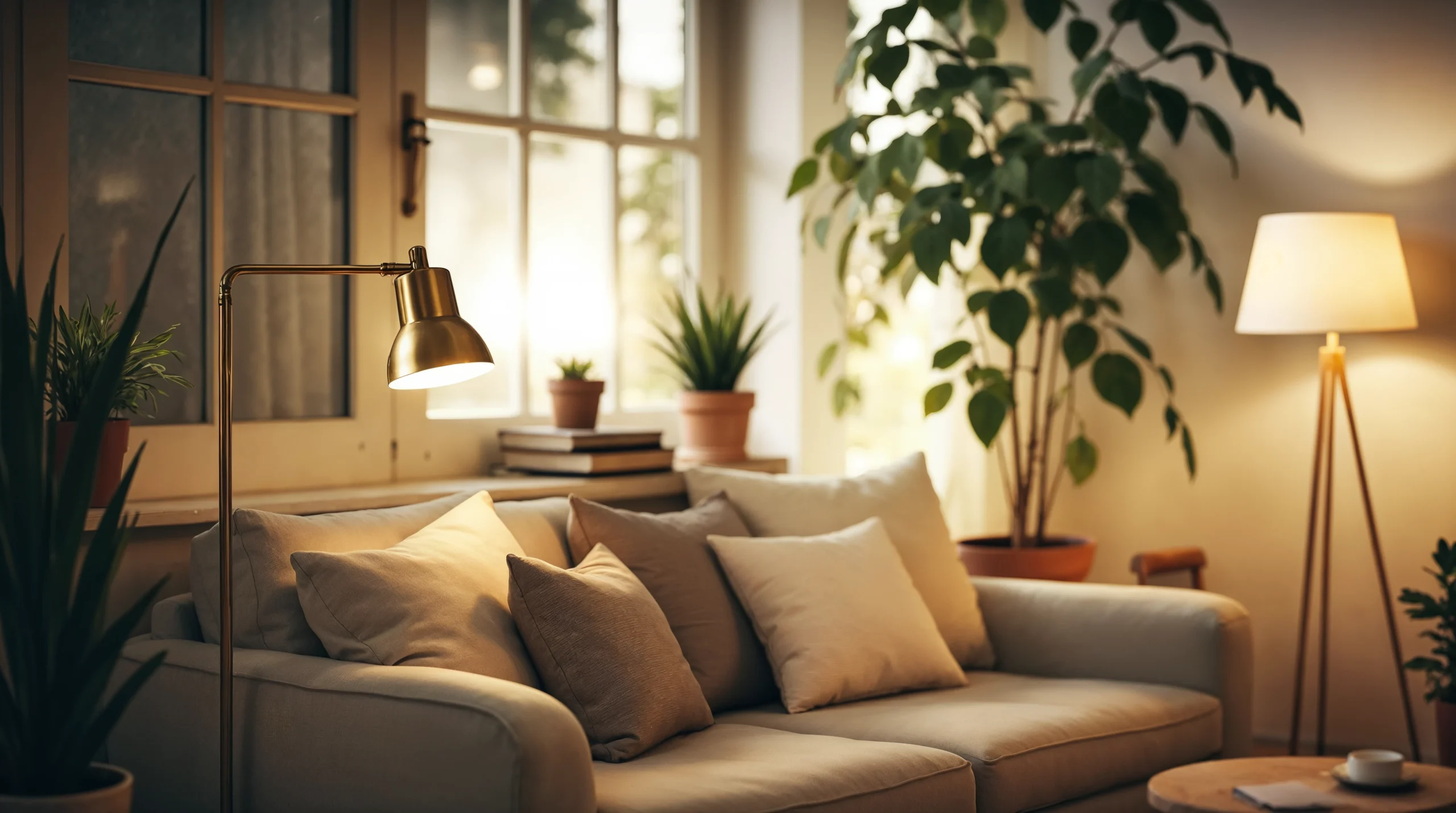 cozy-living-room-with-plants-lamps