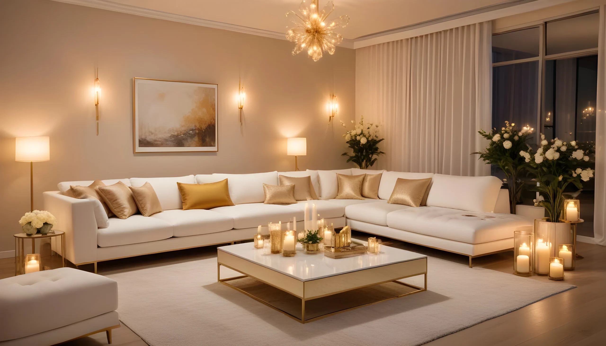living-room-with-couch-coffee-table-large-painting-wall